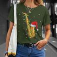 Saxophone Music Lover Xmas Lights Santa Saxophone Christmas T-Shirt Gifts for Her