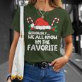 Seriously…We All Know I'm The Favorite Santa Hat Xmas Family T-Shirt Gifts for Her