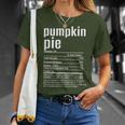 Thanksgiving Christmas Pumpkin Pie Nutritional Facts T-Shirt Gifts for Her