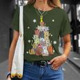Ugly Christmas Sweater Cat Tree Xmas Cat T-Shirt Gifts for Her