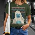 Yeti Monster Bigfoot Sasquatch Snow-Beast Ugly Christmas Fun T-Shirt Gifts for Her