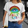 Ally Cat Lgbt Pride Ally Cat With Rainbow T-Shirt Gifts for Her