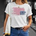 American Flag Distress Upside Down Patriotic 4Th Of July T-Shirt Gifts for Her
