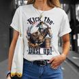 Barrel Racing Cowgirl Kick The Dust Up Rodeo Barrel Racer T-Shirt Gifts for Her