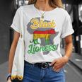 Black Lioness Pan African Flag Proud Black Melanin Queen T-Shirt Gifts for Her