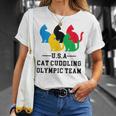 Cat Cuddling Olympic Team T-Shirt Gifts for Her