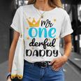 Daddy Of Little Mr Onederful 1St Birthday Family Party T-Shirt Gifts for Her