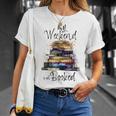 Distressed Quote My Weekend Is All Booked Reading Books T-Shirt Gifts for Her