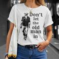 Don't Let The Old Man In Vintage Man Walking With A Guitar T-Shirt Gifts for Her
