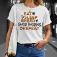 Eat Sleep Breed Cow Repeat Farmer Breeder Shorthorn Cattle T-Shirt Gifts for Her