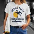Family Vacation Retro Sunset South Carolina Myrtle Beach T-Shirt Gifts for Her