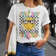 Groovy Field Day Vibes Hippie Face Happy Field Day 2024 T-Shirt Gifts for Her