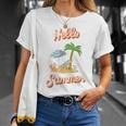 Hello Summer – Mit Sand Meer Sonnenschirm Und Palmenstimmung T-Shirt Geschenke für Sie