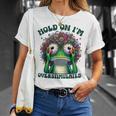 Hold On I'm Overstimulated Frog Adhd Autism Meme Frog T-Shirt Gifts for Her