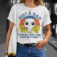 Just A Dad Who Always Came Back With Milk Retro Vintage T-Shirt Gifts for Her