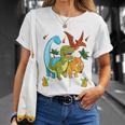 Kinder Schulkind 2024 Dinosaurier Schulanfang Dino Einschulung T-Shirt Geschenke für Sie