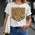 Leopard Print Pocket Cool Animal Lover Cheetah T-Shirt Gifts for Her