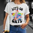 Let's Go Gays Lgbt Pride Cowboy Hat Retro Gay Rights Ally T-Shirt Gifts for Her