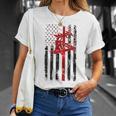 Lineman American Flag Electric Cable Lineworker T-Shirt Gifts for Her