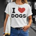 I Love Dogs Amante De Los Perros Retro I Heart Dogs Camiseta unisex Regalos para ella