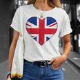 I Love United Kingdom Uk British Flag Heart Outfit T-Shirt Gifts for Her