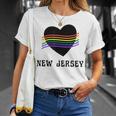 New Jersey Rainbow Lgbt Lgbtq Gay Pride Groovy Vintage T-Shirt Gifts for Her