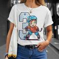 Niños Cumpleaños De Hockey Sobre Hielo Niño De 3 Años Tercer Cumpleaños Camiseta unisex Regalos para ella