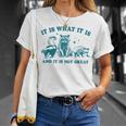 It Is What It Is And It Is Not Great Raccoon Trash Panda T-Shirt Gifts for Her