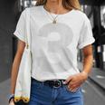 Number 3 Big Bold White Three Numeral Group T-Shirt Gifts for Her