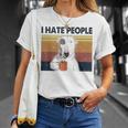 Odio A La Gente Bull Terrier Odio Retrointage Camiseta unisex Regalos para ella