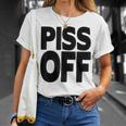 Piss Off Graphic Go Away Yeah Right Black Letters T-Shirt Gifts for Her