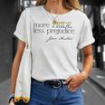 More Pride Less Prejudice Jane Austen Lgbt Fun Gay Lit Meme T-Shirt Gifts for Her