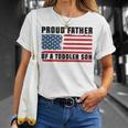 Proud Father Of A Toddler Son Father's Day American Flag T-Shirt Gifts for Her