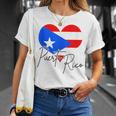 Puerto Rico Flag Heart Cute Puerto Rican Pride Souvenir T-Shirt Gifts for Her