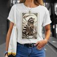 Raccoon Tarot Card Death Witchcraft Occult Raccoon T-Shirt Gifts for Her