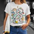 Racing Toy Car Race Track On Dad Fathers Day On Back T-Shirt Gifts for Her