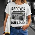 Recover Out Loud Vintage Style Tape Recorder T-Shirt Gifts for Her