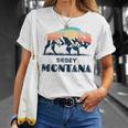 Scobey Montana Vintage Hiking Bison Nature T-Shirt Gifts for Her