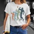 Sports Mom & Dad Silhouette Vintage Body Building T-Shirt Gifts for Her