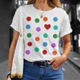Spotty Dots Spots & Heart Yellow Men Women Children Spot T-Shirt Gifts for Her
