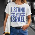 I Stand With Israel Israeli Flag T-Shirt Gifts for Her