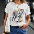 Tigre Colorido Arte Zoo Animal Tigre Camiseta unisex Regalos para ella