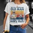Vintage Grumpy Old Man Like Beer And Dogs Red Corgi Grandpa T-Shirt Gifts for Her