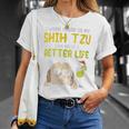 Work Hard Shih Tzu Better Life Dog Lover Owner T-Shirt Gifts for Her