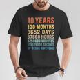 10 Years Old 10Th Birthday Vintage Retro120 Months T-Shirt Unique Gifts