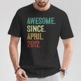 12 Year Old Awesome Since April 2012 12Th Birthday T-Shirt Unique Gifts