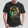 2024 Solar Eclipse Alien Bigfoot Rock April Total Eclipse T-Shirt Unique Gifts
