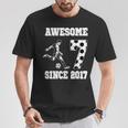 7Th Birthday Boy Awesome Since 2017 Soccer 7 Years Old T-Shirt Unique Gifts