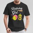 8Th Birthday Softball Player Themed Girls Eight 8 Years Old T-Shirt Unique Gifts