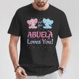 Abuela Gender Reveal Pink Or Blue Matching Family Elephant T-Shirt Funny Gifts